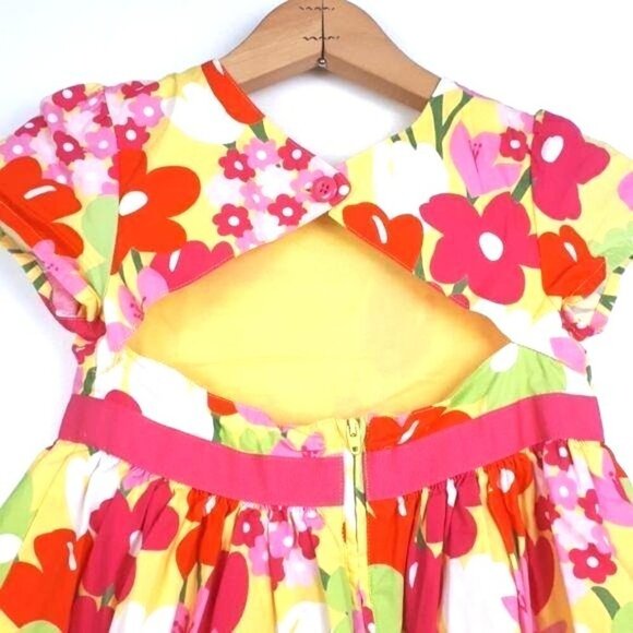 Gymboree Floral Print Dress Cap Sleeve Girls Size 6 - Picture 9 of 12